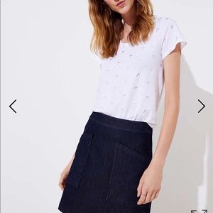 🌸loft Petite Denim Pocket Shift Skirt